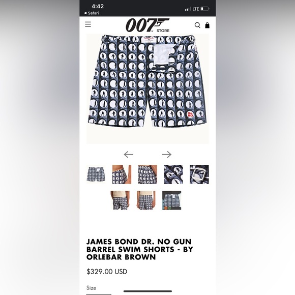 NWOT Orlebar Brown 007 James Bond 60th anniversary swim shorts size 34 - Picture 5 of 5